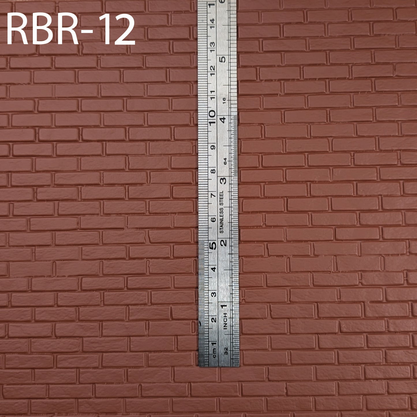 RBR-12  Rough Brick 1” / 1:12  14” x 24” Sheet