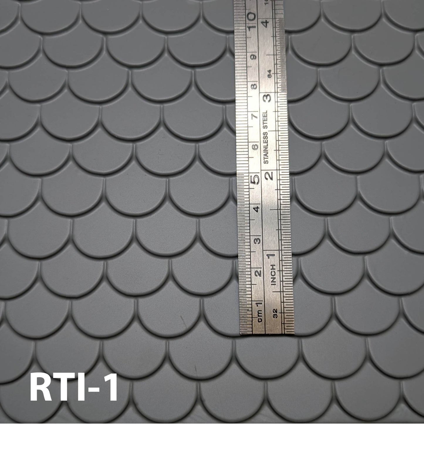 RTI-1 Round Scalloped Roof Tile 1” / 1:12 7” x 24" Sheet