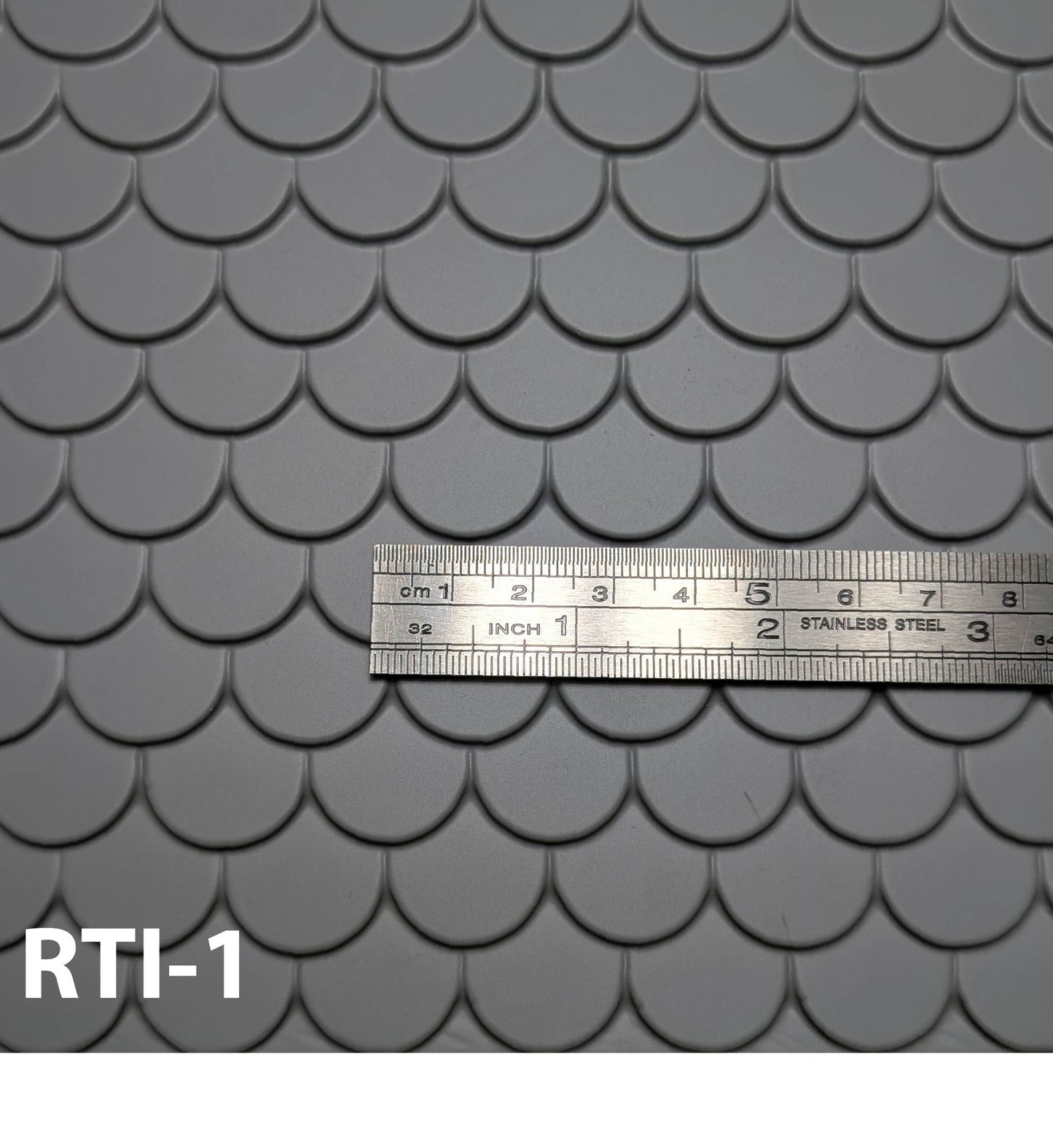 RTI-1 Round Scalloped Roof Tile 1” / 1:12 7” x 24" Sheet