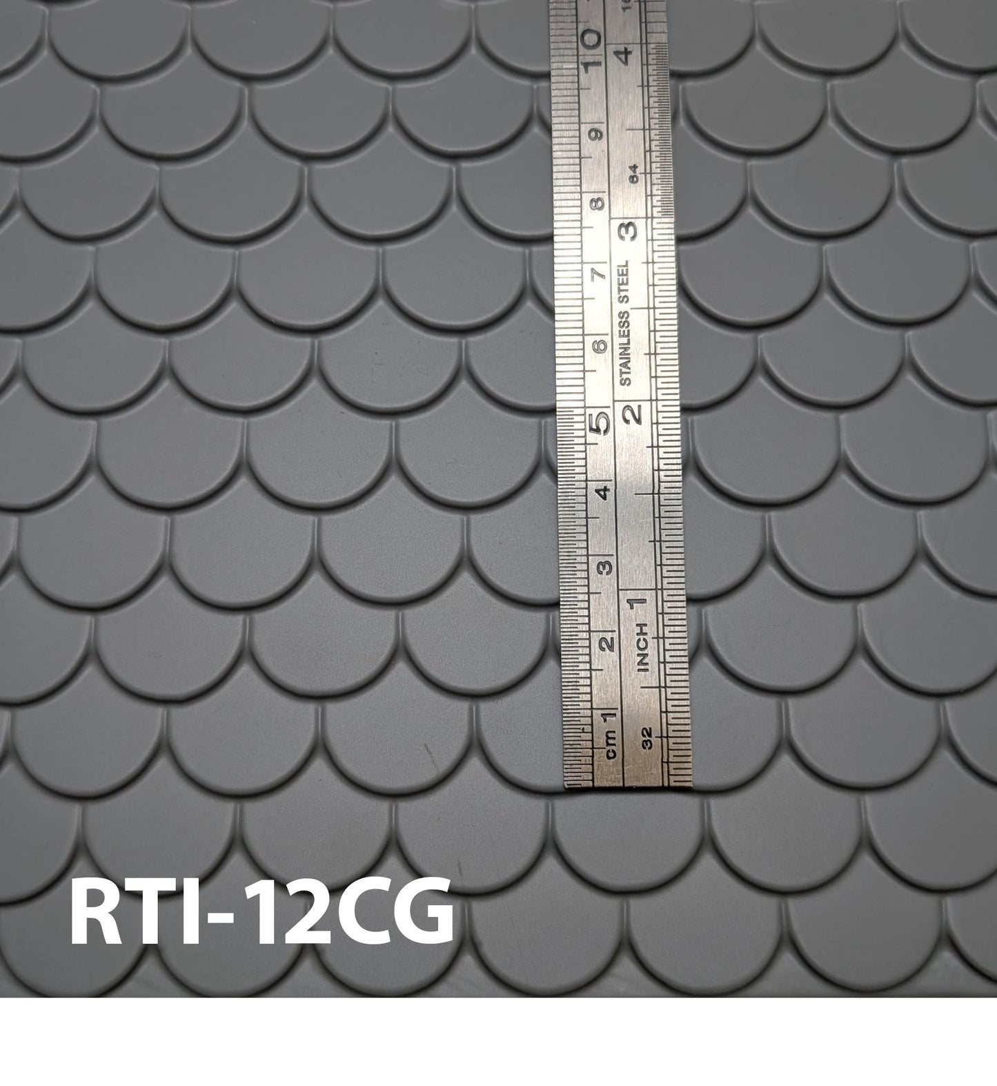 RTI-12CG Round Scalloped Roof Tile 1" / 1:12 14” x 24” Sheet