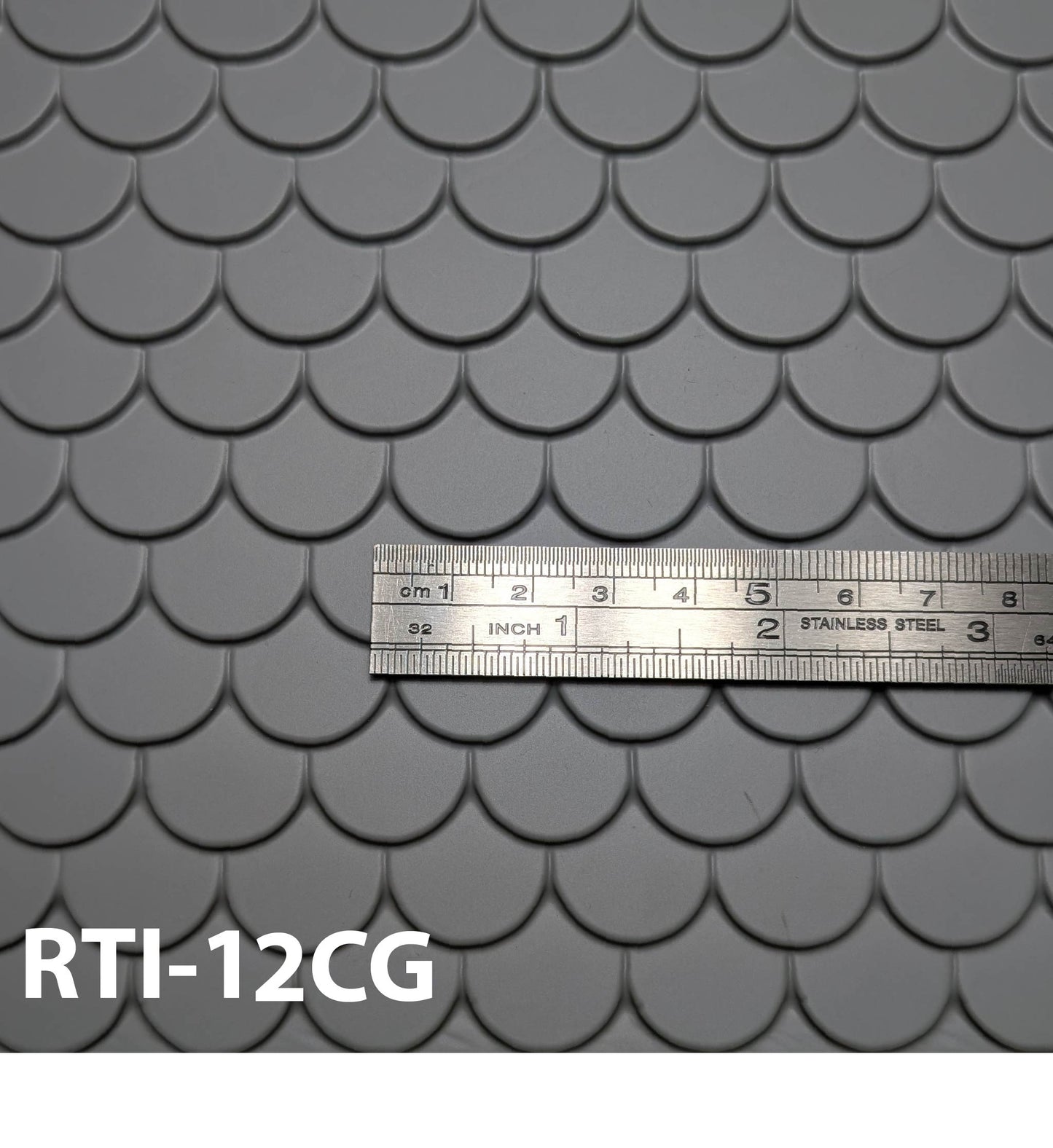 RTI-12CG Round Scalloped Roof Tile 1" / 1:12 14” x 24” Sheet