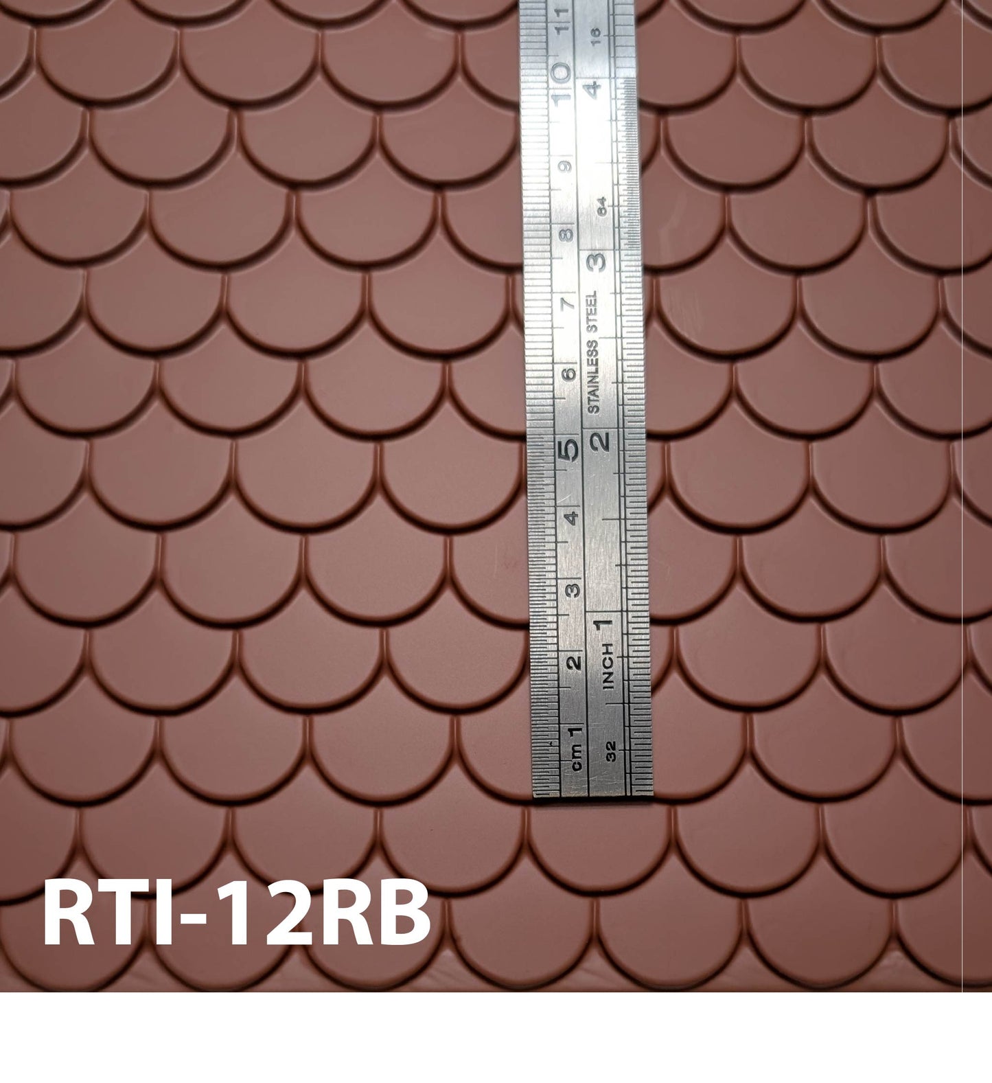RTI-12RB Round Scalloped Roof Tile 1" / 1:12 14” x 24”