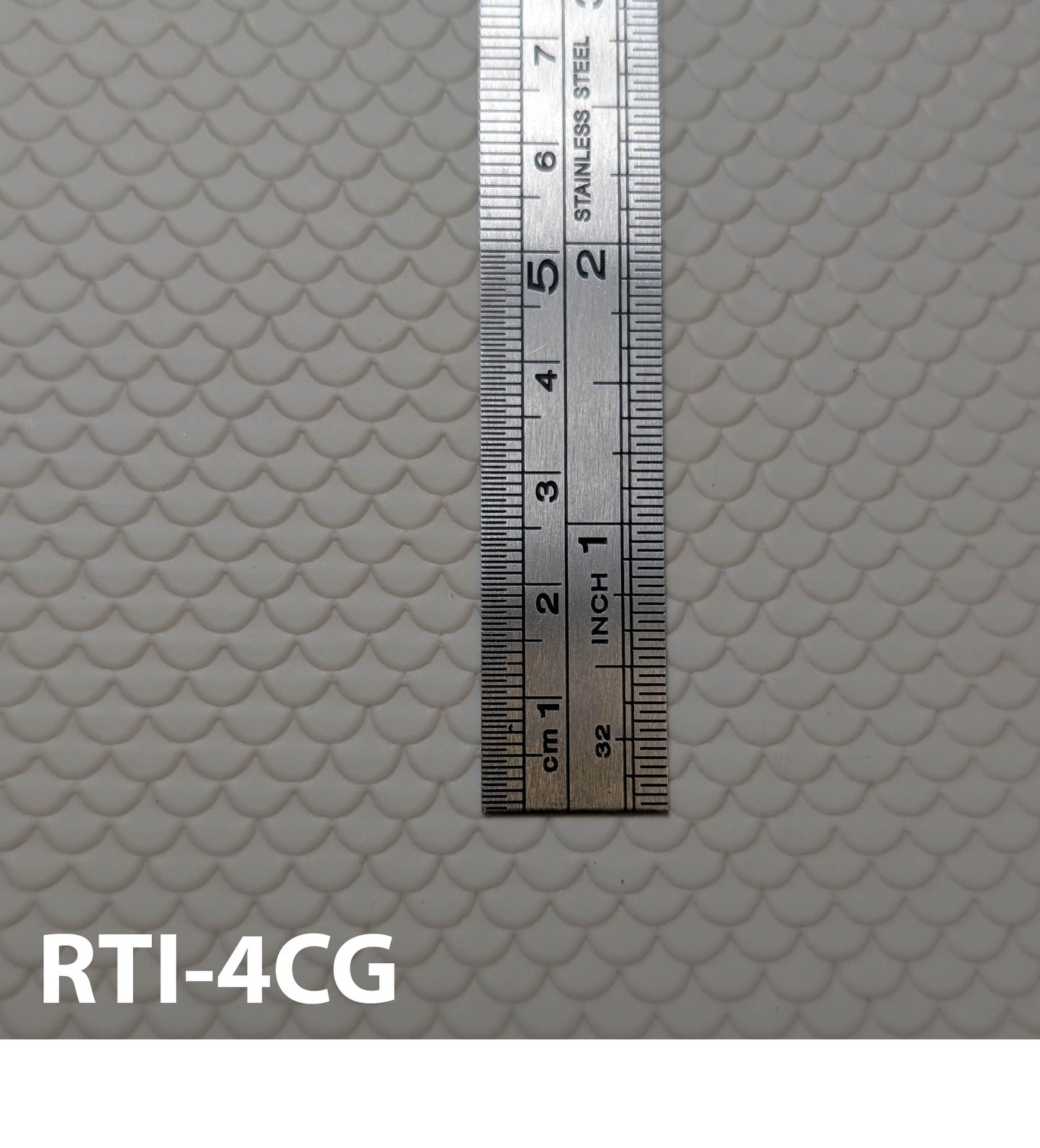 RTI-4CG  Round Scalloped Roof Tile O ¼” / 1:48   7” x 12” Sheet