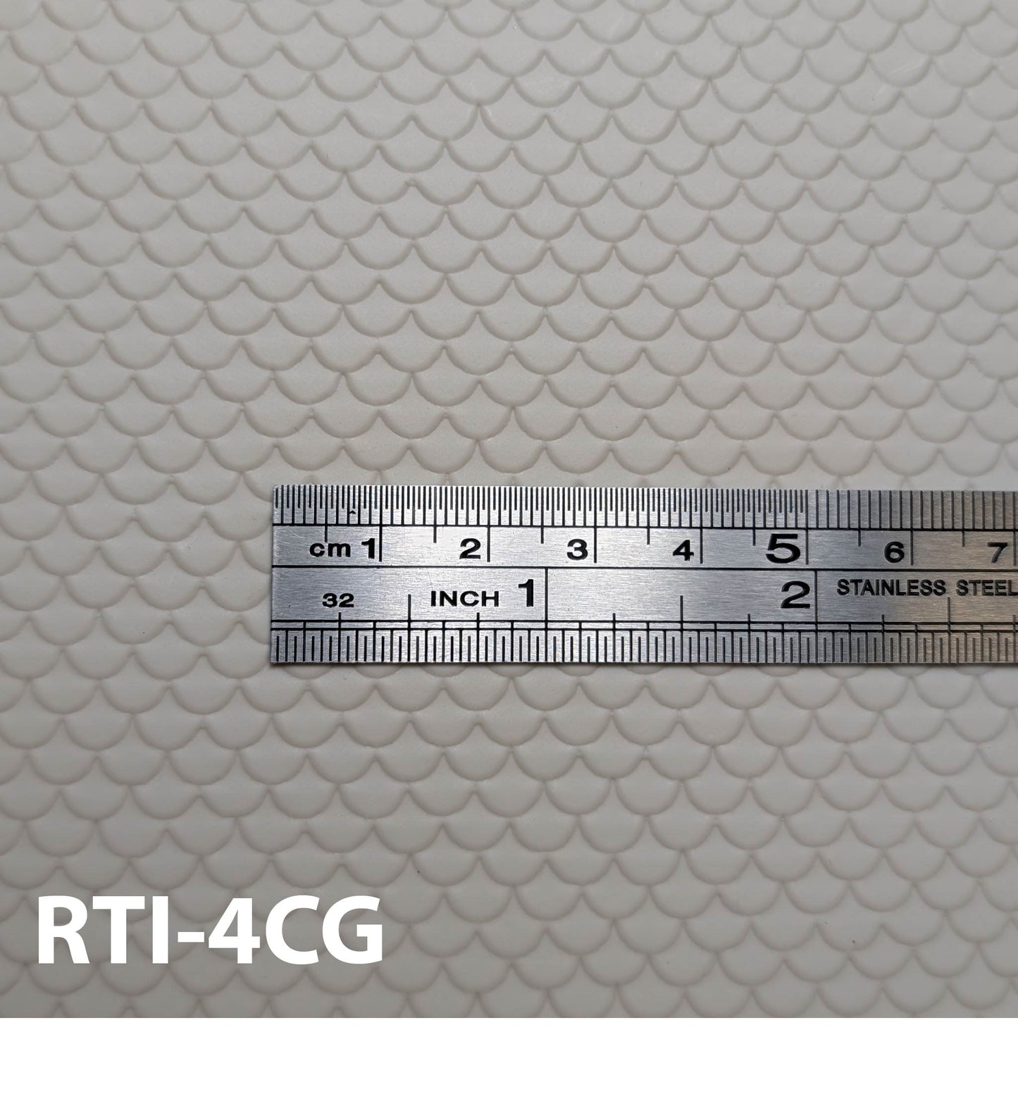 RTI-4CG  Round Scalloped Roof Tile O ¼” / 1:48   7” x 12” Sheet