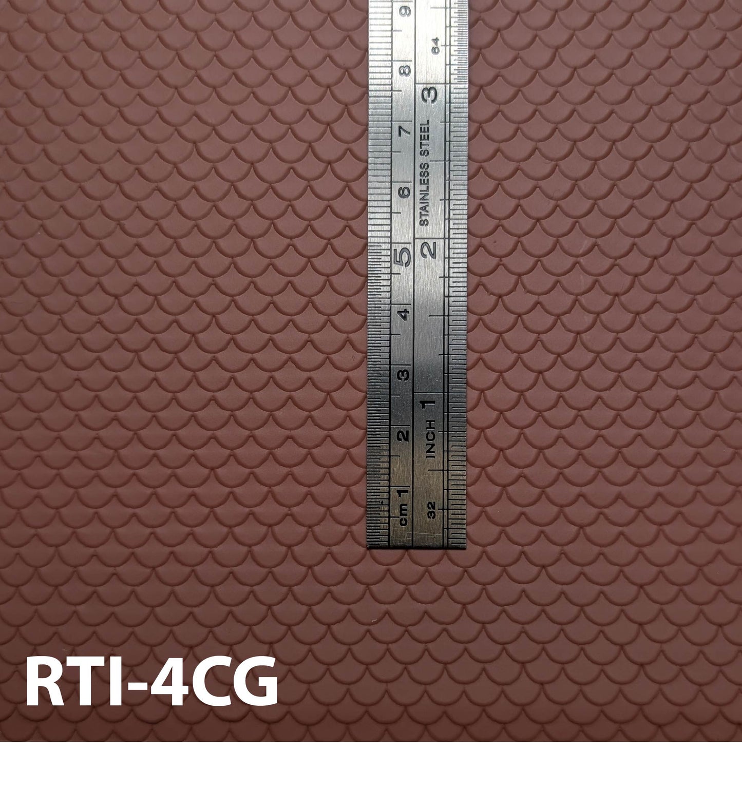 RTI-4RB  Round Scalloped Roof Tile O ¼” / 1:48  7” x 12” Sheet
