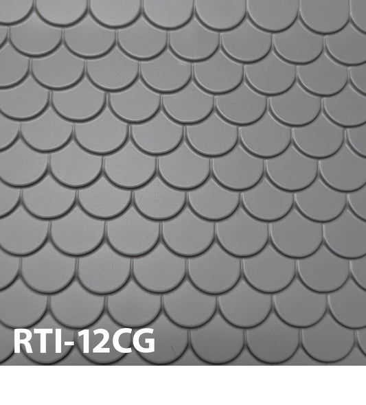 RTI-12CG  Round Scalloped Roof Tile 1" / 1:12  14” x 24” Sheet