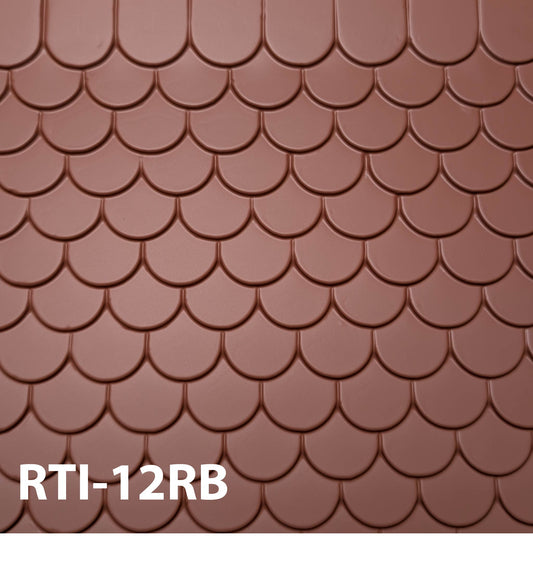 RTI-12RB Round Scalloped Roof Tile 1" / 1:12 14” x 24”