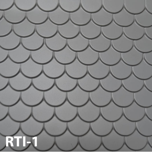RTI-1  Round Scalloped Roof Tile 1” / 1:12  7” x 24" Sheet