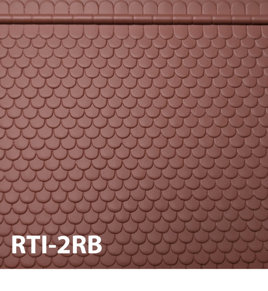 RTI-2RB  Round Scalloped Roof Tile G ½” / 1:24  7” x 24” Sheet