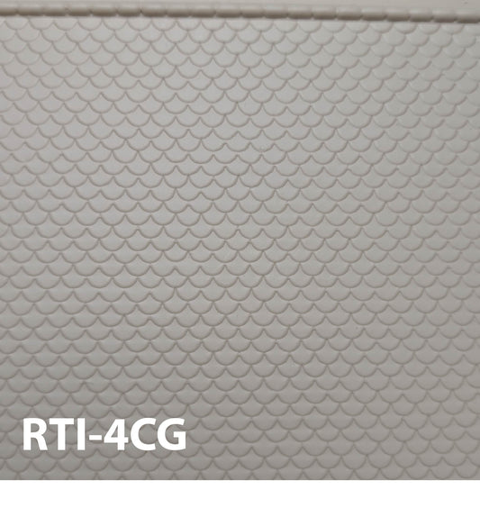 RTI-4CG  Round Scalloped Roof Tile O ¼” / 1:48   7” x 12” Sheet