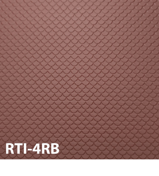 RTI-4RB  Round Scalloped Roof Tile O ¼” / 1:48  7” x 12” Sheet