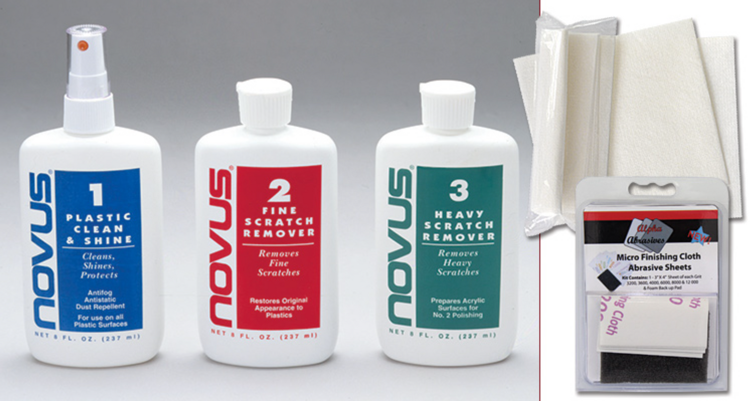 Novus Plastic Polish Scratch Remover, Novus has you covered when it comes  to heavily scratched plastics and acrylics. These are the perfect solution  and provide a clean, highly polished